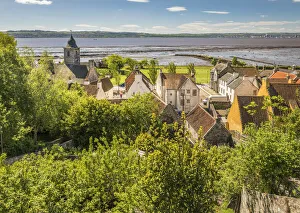 Fife Prints: View across the gardens to the village of Culross, Fife, Scotland, Great Britain