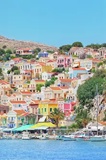 Symi Island Prints: View of Gialos Harbour, Gialos, Symi Island, Dodecanese Islands, Greece