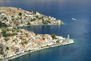 Images Dated 20th September 2021: View over Gialos Harbour, Symi Island, Dodecanese Islands, Greece