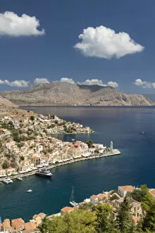 Images Dated 20th September 2021: View over Gialos Harbour, Symi Island, Dodecanese Islands, Greece