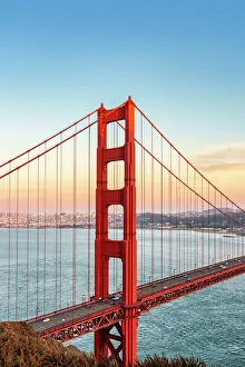 Battery Spencer Prints: View of Golden Gate Bridge from Battery Spencer at Sunset