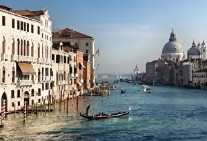 View over Grand Canal towards Basilica di Santa Maria della Salute from Accademia Bridge