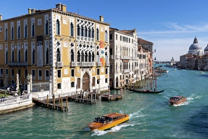 Mediterrranean Prints: A view of the Grand Canal and Salute from Accademia, Venice, Italy