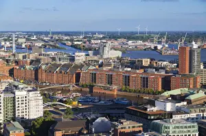 River Elbe Prints: View of HafenCity and Speicherstadt (UNESCO World Heritage Site), Hamburg, Germany