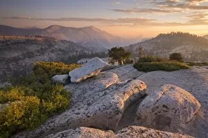 View towards Half Dome at sunset, from Olmsted Point, Yosemite National Park, California, USA