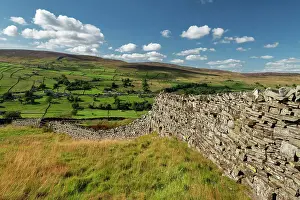 Yorkshire Prints: View Over Healaugh, Swaledale, Yorkshire Dales National Park, England