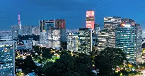 South Vietnam Prints: View of the Ho Chi Minh City skyline at dusk, South Vietnam, Asia