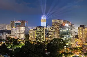 Vietnamese Prints: View of the Ho Chi Minh City skyline at dusk, South Vietnam, Asia