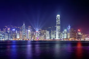 Tsim Sha Tsui Prints: View of Hong Kong Island skyline, Hong Kong Island, Hong Kong