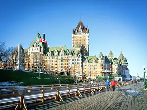 French Canadian Prints: View of Hotel Fairmont Chateau Frontenac and Dufferin Terrace