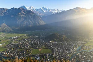 Images Dated 2019 January: View of Interlaken from Harder Kulm. Harder Kulm, Canton of Bern, Switzerland, Europe