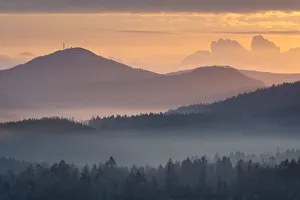 View of Jedlova mountain in Lusatian mountains, Rynartice, Jetrichovice, Okres Decin View of Jedlova mountain in Lusatian mountains, Rynartice, Jetrichovice, Okres Decin