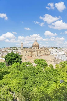 Images Dated 22nd May 2023: View of the Jerez Cathedral from the Alcazar de Jerez, Jerez de la Frontera, Andalusia, Spain