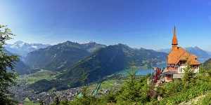 Summit Prints: View of Jungfrau mountain from Harder Kulm