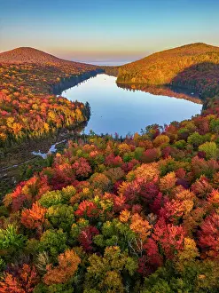 Kettle Pond Prints: View over Kettle Pond in Autumn, Vermont, New England, USA