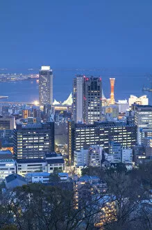 Images Dated 25th April 2018: View of Kobe skyline at dusk, Kobe, Kansai, Japan