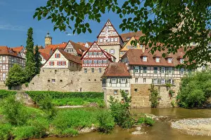 Baden Wuerttemberg Prints: View over Kocher River to the Old Town of Schwäbisch Hall