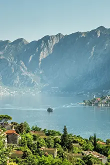Yacht Prints: View over Kotor Bay, Montenegro