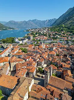 Roof Top Prints: View over Kotor, Kotor Bay, Montenegro