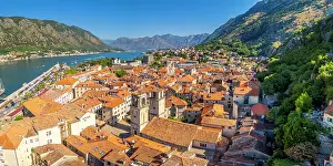 Rooftop Prints: View over Kotor, Kotor Bay, Montenegro