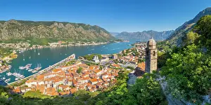 Rooftop Prints: View over Kotor, Kotor Bay, Montenegro