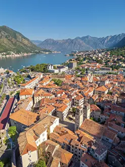Rooftop Prints: View over Kotor, Kotor Bay, Montenegro