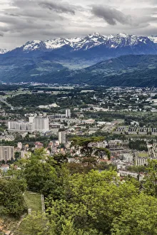 View from la Bastille, Grenoble, Rhone-Alpes region, department of Isere, France