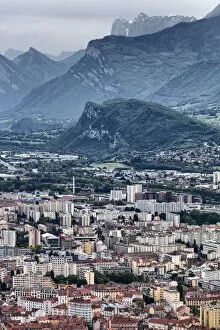 Images Dated 21st December 2016: View from la Bastille, Grenoble, Rhone-Alpes region, department of Isere, France
