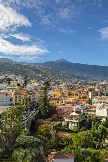 Images Dated 19th February 2019: View over La Orotava towards Mount Teide, Tenerife, Canary Islands, Spain