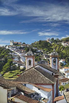 Images Dated 12th October 2012: View of Our Lady of Carmo and Santa Efigenia dos Pretos churches, Ouro Preto (UNESCO