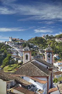 View of Our Lady of Carmo and Santa Efigenia dos Pretos churches, Ouro Preto (UNESCO