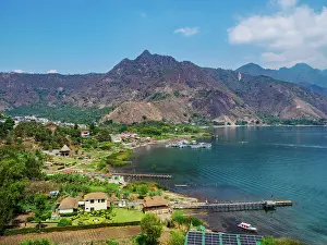Wharf Prints: View over Lake Atitlan towards Rostro Maya or Indian Nose