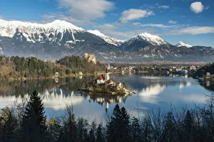 Images Dated 10th January 2018: Top view over Lake Bled, Upper Carniola, Slovenia