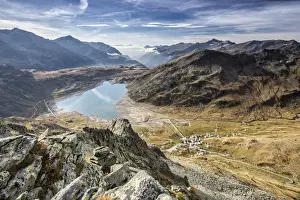 Valchiavenna Prints: View of Lake Montespluga from Pizzo Della Casa Chiavenna Valley Spluga Valley Valtellina