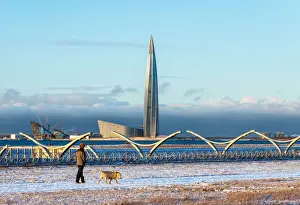 Construction Prints: View towards Lakhta Center - the tallest building in Russia and Europe