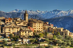 Alpes Maritimes Gallery: View at Le Broc with the mountains of Parc National de Mercantour, Alpes-Maritimes