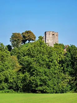 Lewes Prints: View towards Lewes Castle, Baxters Field Park, Lewes, East Sussex, England, United Kingdom