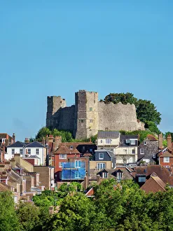 Lewes Prints: View towards Lewes Castle, Lewes, East Sussex, England, United Kingdom