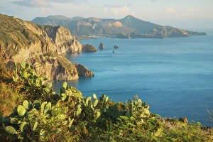 Images Dated 25th May 2021: View of Lipari and Vulcano island from Belvedere Quattrocchi, Lipari Island