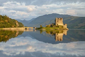 Fortification Collection: View across Loch Duich to Eilean Donan Castle, Kyle of Lochalsh, Highlands, Scotland