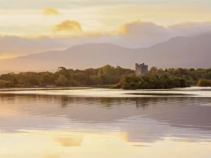 Loneliness Prints: View over Loch Lein towards the Ross Castle at sunrise