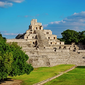 Temple Of Five Storeys Prints: View over Main Plaza towards Great Acropolis and Temple of Five Floors