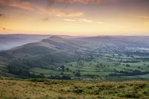 Daybreak Gallery: View from Mam Tor over Hope Valley at Sunrise, Peak District National Park, Derbyshire