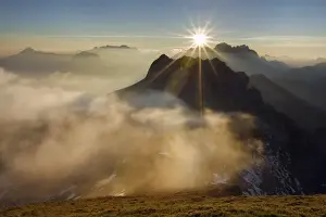 Layers Prints: View from Mangrt Pass towards the Julian Alps looking from Slovenia towards the Italy