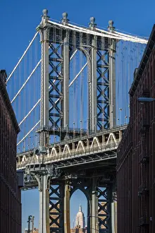 View toward Manhattan Bridge with the Empire State Building in the background, Brooklyn