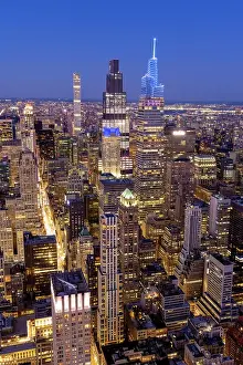 Tall Prints: View over Manhattan at dusk from The Empire State Building