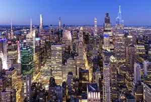Tall Prints: View over Manhattan at dusk from The Empire State Building