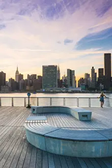 Chrysler Building Prints: View of Manhattan skyline from Gantry Plaza, New York, USA