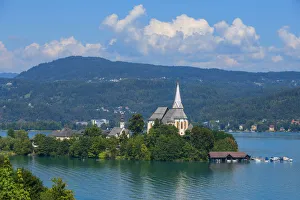View at Maria Worth and Worthersee, Carinthia, Austria