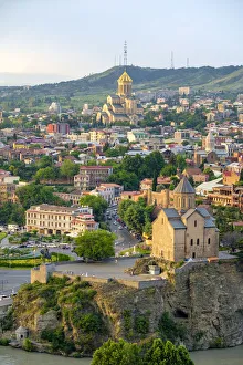 View towards Metekhi Church, Holy Trinity Cathedral, and buildings in Avbalari View towards Metekhi Church, Holy Trinity Cathedral, and buildings in Avbalari